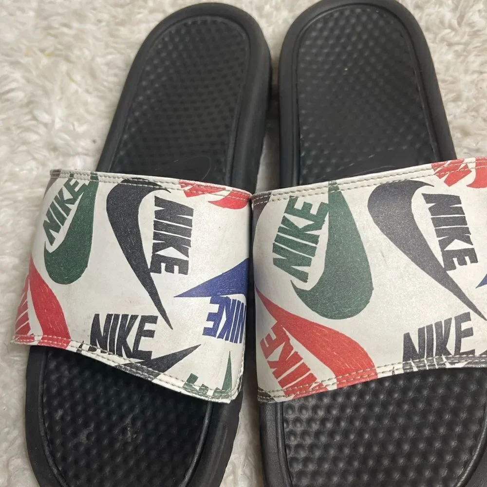 Nike Mens Benassi logo Print Slides sandals SZ11